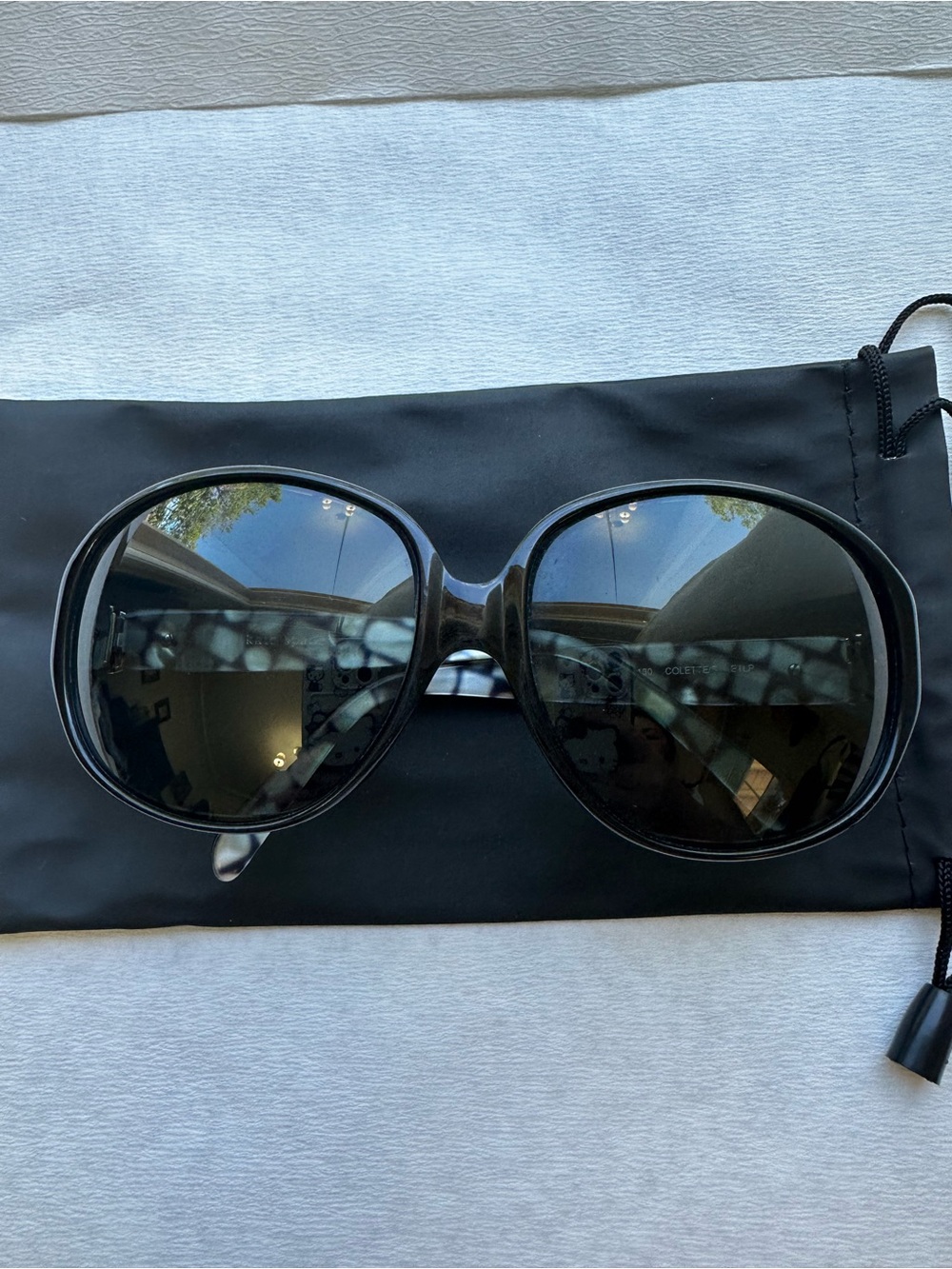 kate spade sunglasses Black Oversized Round